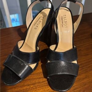 Talbots Size 7B Lyra Black Slingback Heels - NEW